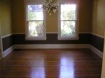 Small 2-toned dining room.